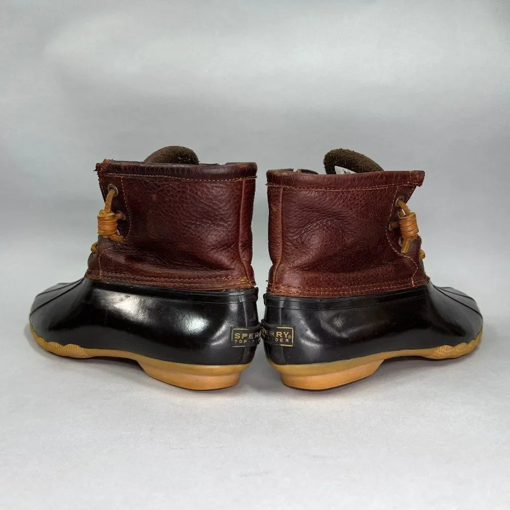 Sperry Women's Size 7.5 Saltwater Brown Leather Duck Boots‎